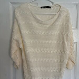 Lauren  by Ralph Lauren Ivory Cable Knit Sweater